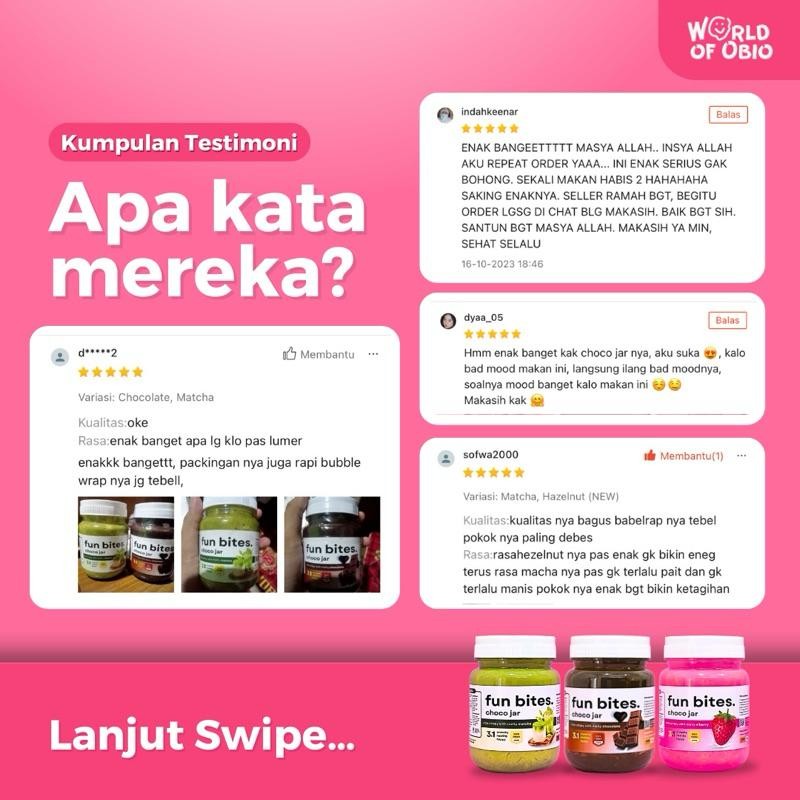 

Cri Choco Jar Fun Bites. By Obio Crunch - Cemilan Rasa Chocolate Rice Crispy Topping Cokelat Leleh