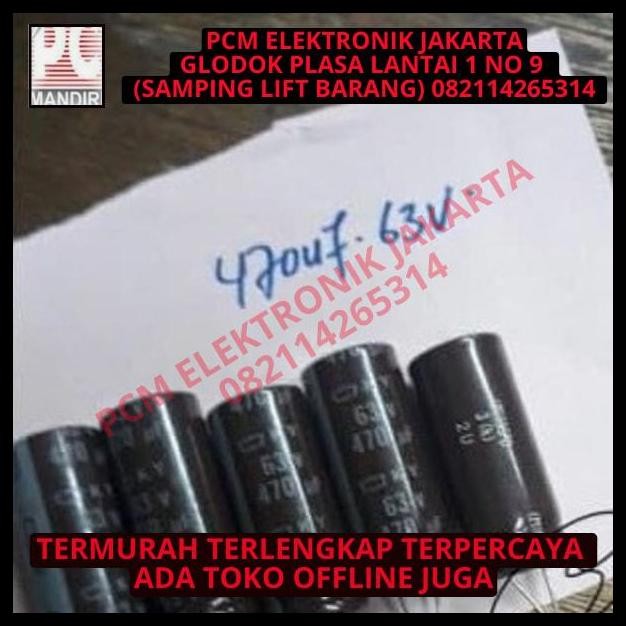 GRATIS ONGKIR KAPASITOR CAPACITOR ELCO 470UF 63V / 470 63V / 470 UF 63 V