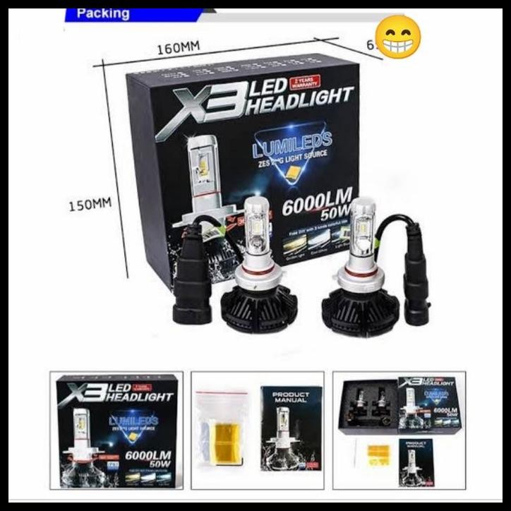 BEST DEAL LAMPU DEPAN MOBIL AGYA AYLA 2017 2021 LED X3 H11 H4 UNIVERSAL 