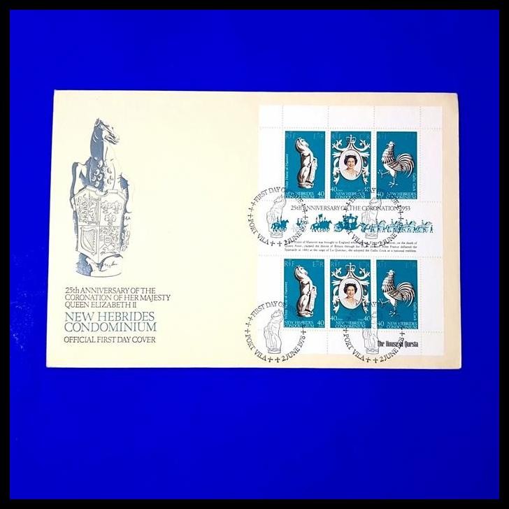 

HOT DEAL PRANGKO FDC 25TH CORONATION OF QUEEN ELIZABETH II. NEW HEBRIDES