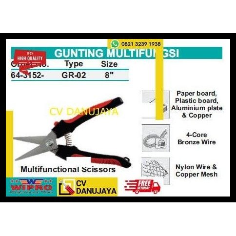

BEST DEAL GUNTING MULTIFUNGSI UK 8" WIPRO !!!!!!