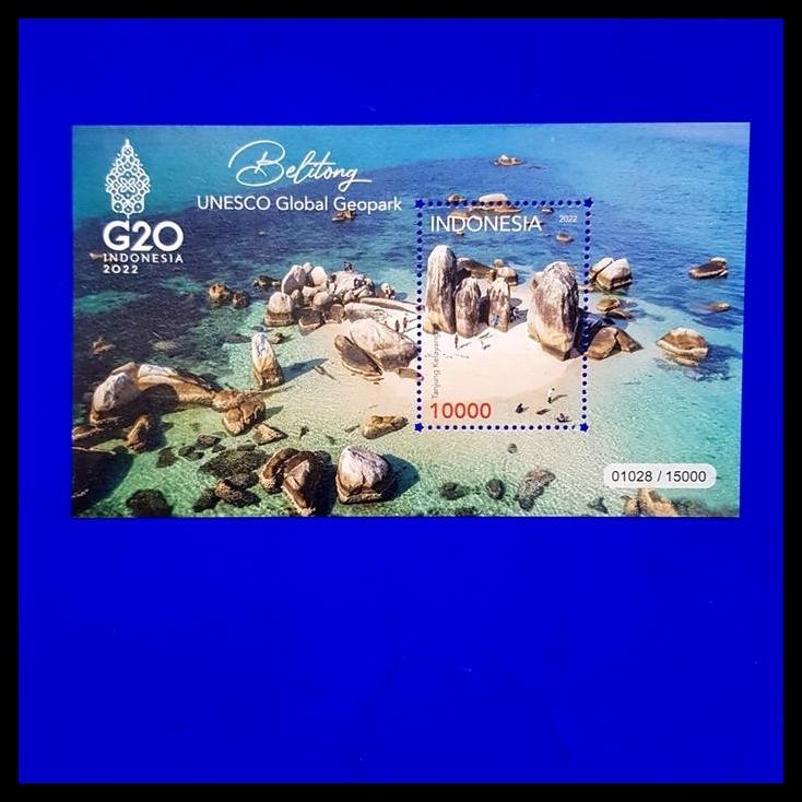

TERMURAH PERANGKO/PRANGKO G20 INDONESIA 2022. SS BELITONG UNESCO GLOBAL GEOPARK !