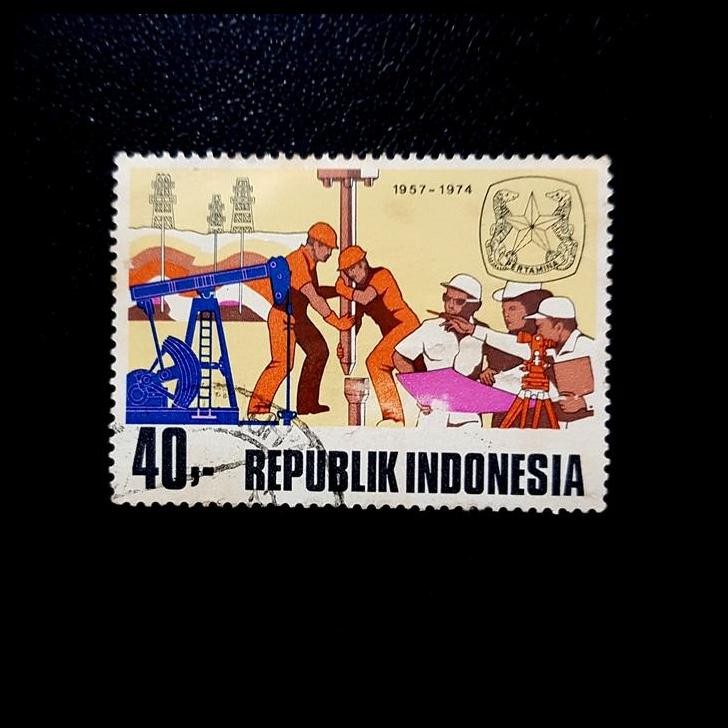 

DISKON PRANGKO INDONESIA 1974. PENGEBORAN MINYAK PERTAMINA. USED !