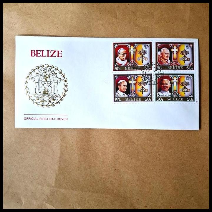 

HOT DEAL PRANGKO TEMA PASKAH / EASTER 1986. PIUS XII, JOHN XIII, PAUL VI, JOHN PAUL II. FDC DARI BELIZE !!