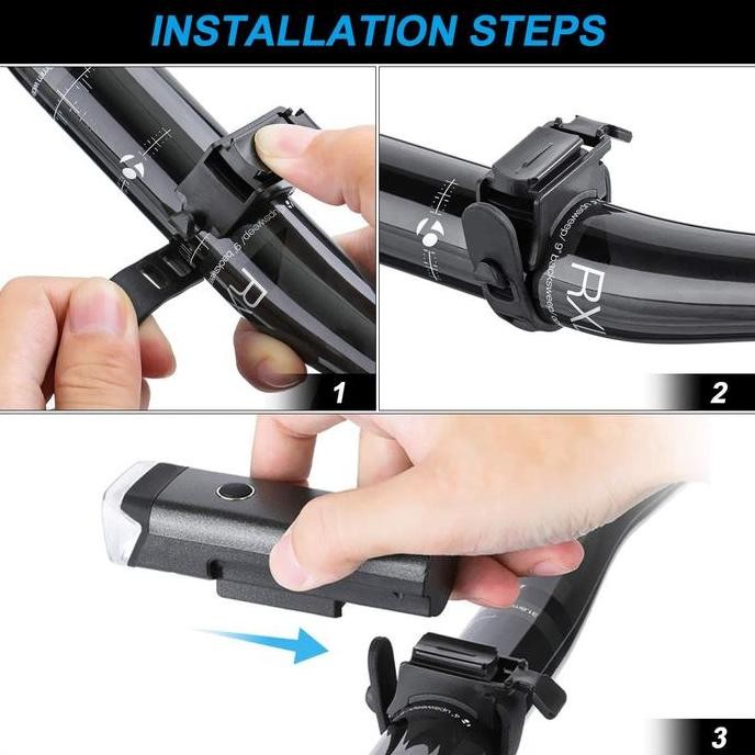 Taffled Lampu Sepeda Depan Rechargeable Led Xpg Sensor Cahaya Hj-047