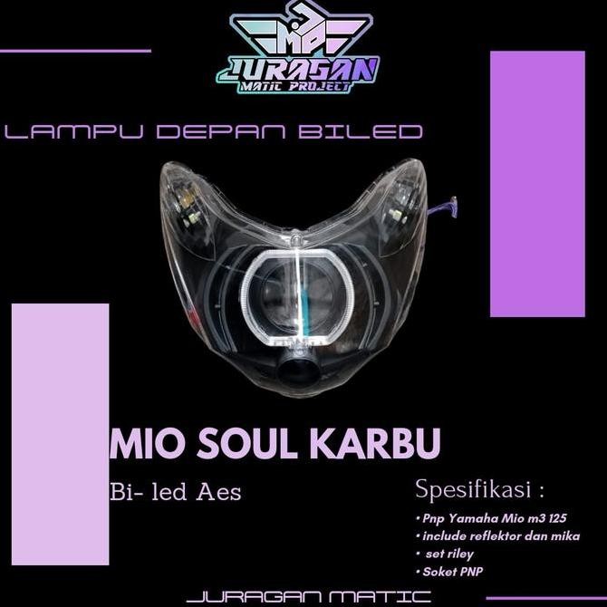 lampu depan custom Yamaha Mio soul karbu projie biled pnp