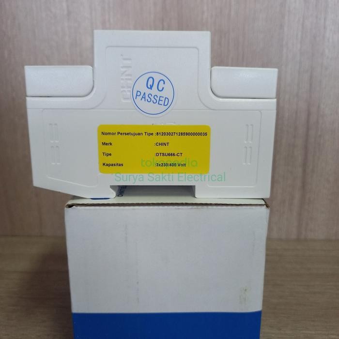 Kwh Meter 3 Phase Digital Chint  Dtsu66 Three Phase Din Rail 3P4W 400V Original Dan Terpercaya