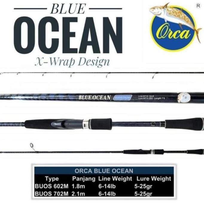 Joran Pancing Casting Orca Blue Ocean 180 210cm 6-14lb Carbon Wraping