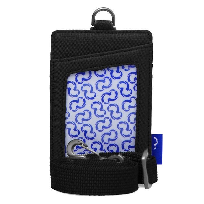 

Wallts Exon - Dompet Lanyard Kanvas Kartu Name Tag Id Card Pria Wanita Cowok Hitam