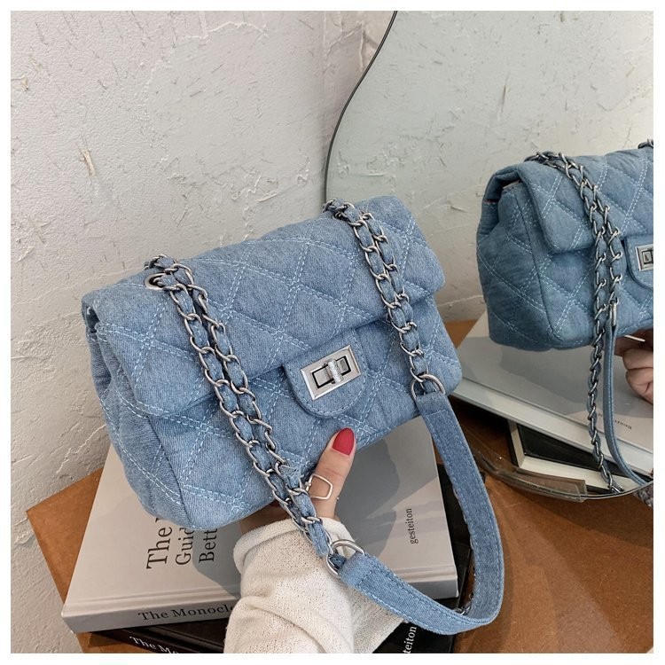 High-end Denim Single Shoulder Crossbody Bag2025New Fashion Versatile Textured Women's Bag Small Cha