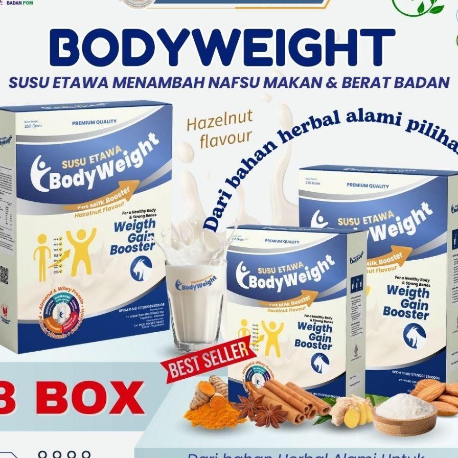 

Bodyweht Susu Etawa Untuk Menambah Berat Badan Susu Kambing Etawa Membantu Meningkatkan Nafsu Makan Paket 3 Box