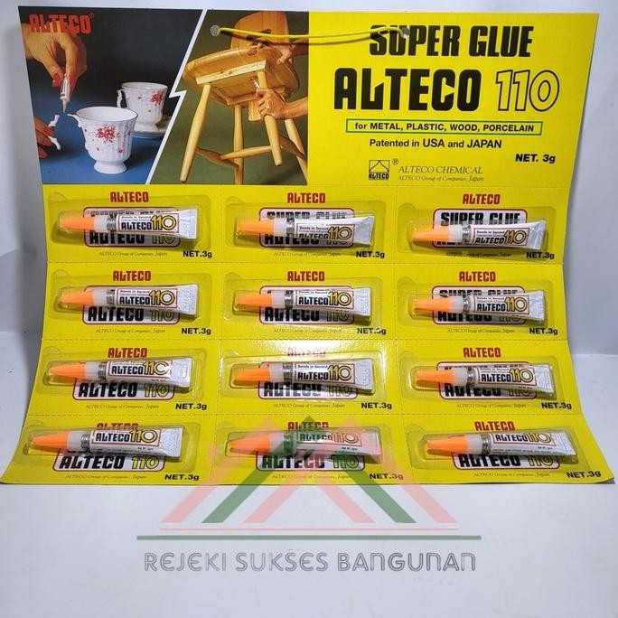 

Lem Super Glue ALTEKO 110 - Isi 12 pcs x 3gr Original Lem Tetes Kuat