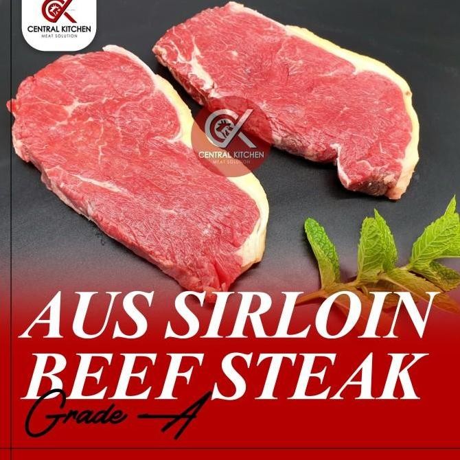 

Daging Sapi Aus Sirloin Striploin Beef Steak Impor Grade A Pack 1Kg