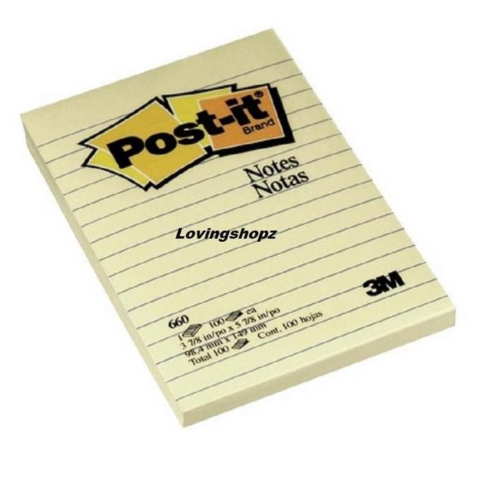 

Sticky Notes Bergaris Kuning Post It 660 Kertas Catatan Tempel Stationery Kantor