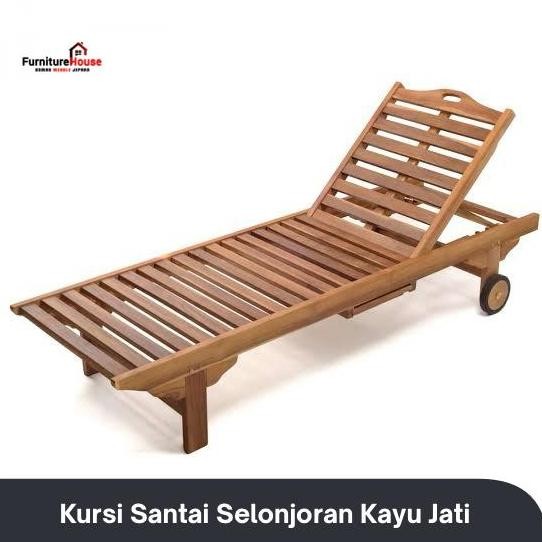Kursi Kolam Renang Pantai Kayu Jati Kursi Santai Lounger Sumbed Modern