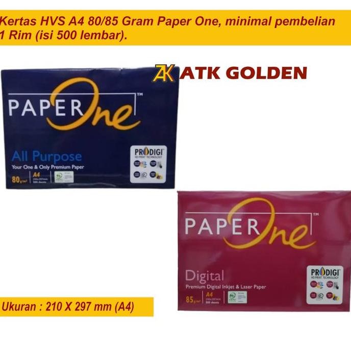 

Kertas Hvs A4 Paper One 80Gsm - 1 Rim Isi 500 Lembar Putih Terang