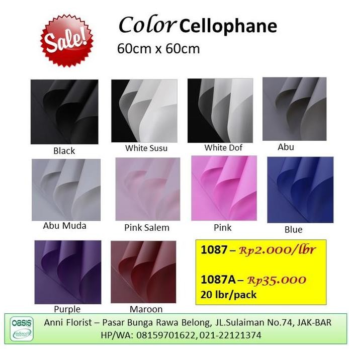 

Color Cellophane (1087A), 20 lbr, Florist wrapping