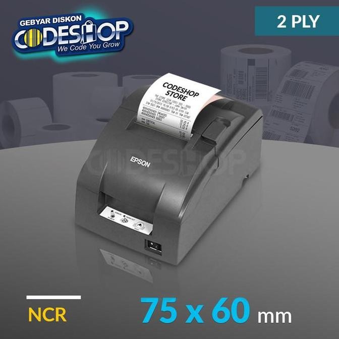 

Kertas Struk Ncr Kasir 75X60 Mm 2 Ply - Untuk Printer Epson Tmu 220