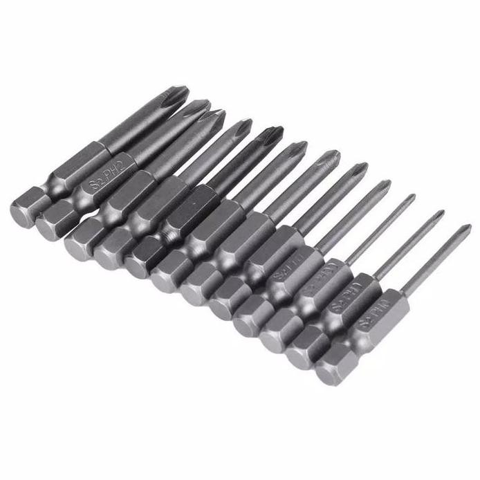 ready  Mata Obeng Set 12pcs Plus Magnet Magnetic Panjang 50mm PH00 PH0 PH1 P2