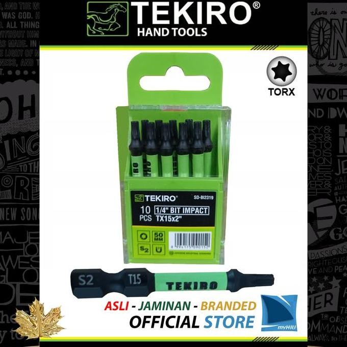 ready !!! Set Mata Obeng Bintang Pukul T15~T25 x 1~2" inch Impact Driver 1/4" Hitam - Black Torx Bit