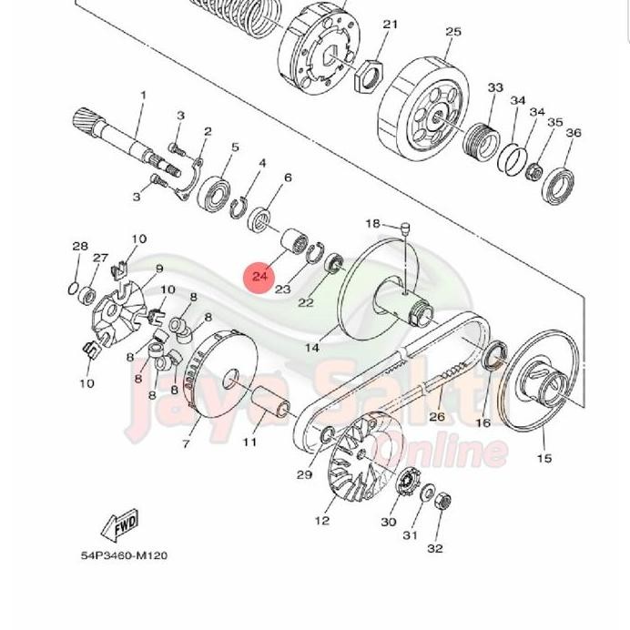 restock BEARING PULLY BAMBU MIO J - MIO GT - SOUL GT - FINO FI ASLI YAMAHA