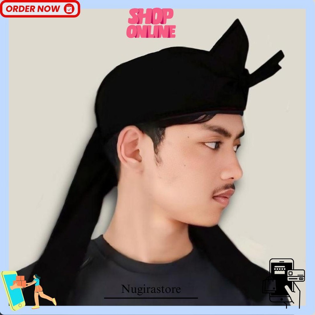 Blangkon Sunda Bordir Kujang Siliwangi Ukuran All Size Dewasa Blangkon Ksatria Bisa Cod