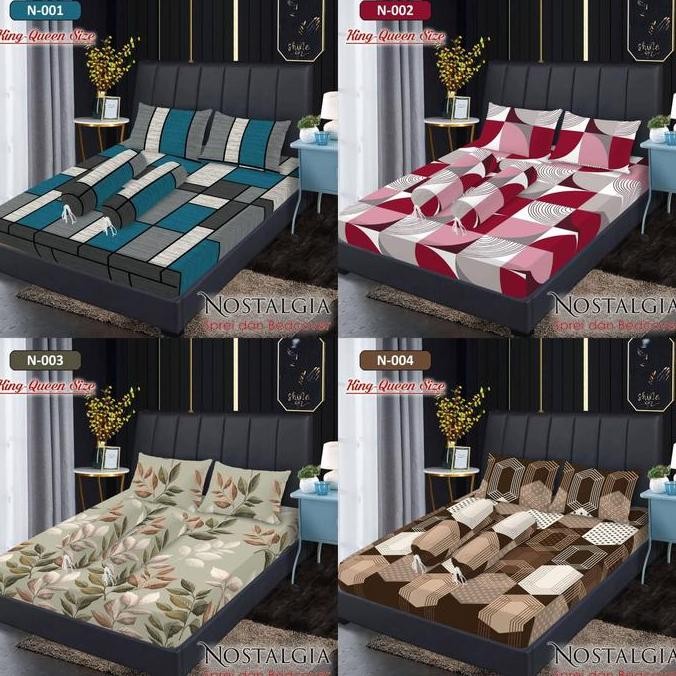 Sprei Set Aesthetic Nostalgia King-Queen Ukuran 180x200/160x200 By Fata