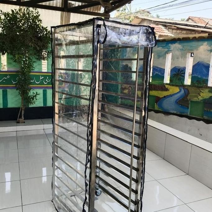 COVER PLASTIK PENUTUP RAK LOYANG ROTI UNTUK RAK 10-15 SUSUN