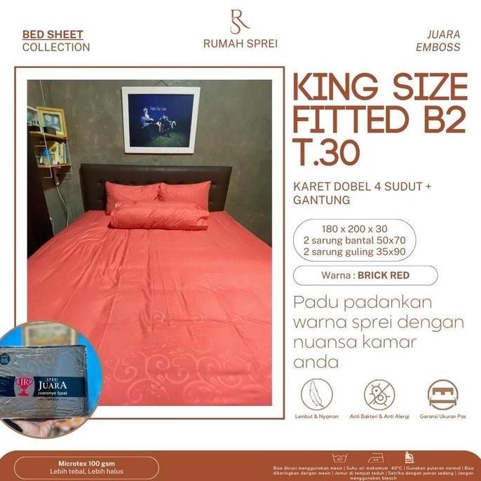 Sprei set los MERAH BATA - King Size Ukuran 180 x 200
