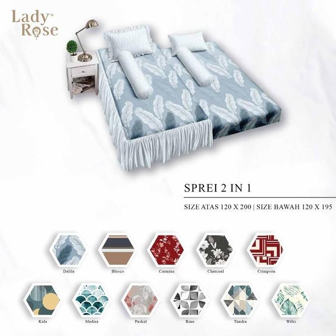 Sprei Lady Rose 2 in 1 120x200 Rumbay - Motif Bunga Abstrak Geometri Karakter