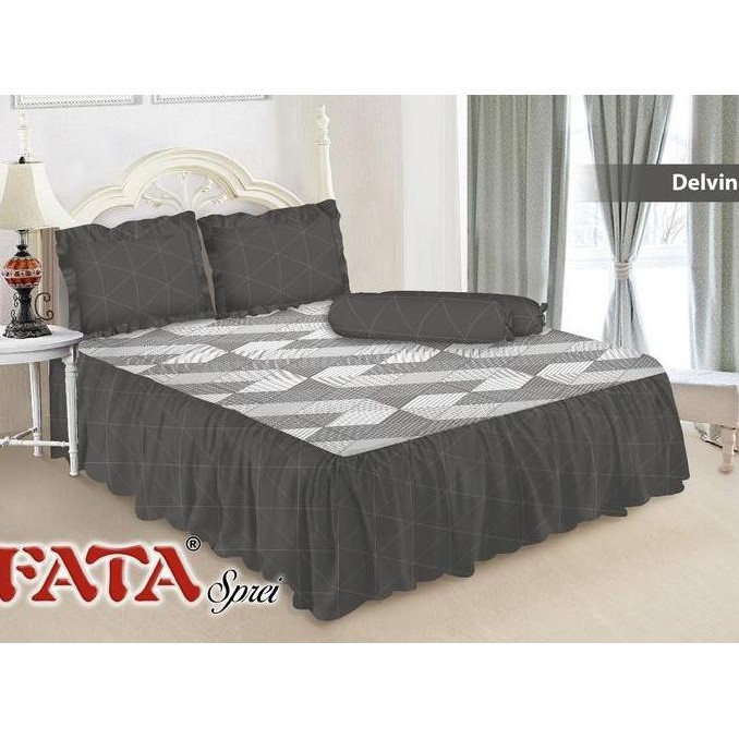 Fata Sprei Rumbai Delvin 180x200 - 120x200 Tinggi Rumbai 35cm