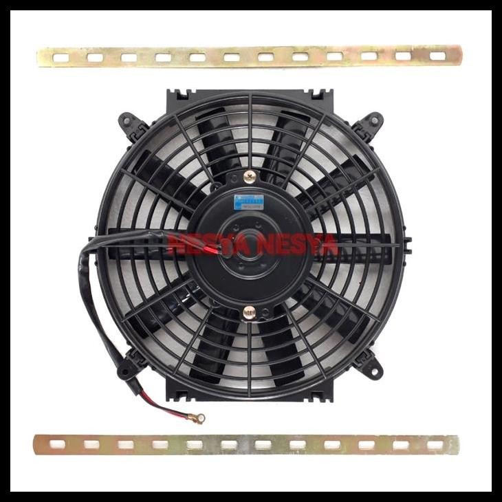 DISKON KIPAS MOTOR EXTRAFAN EXTRA FAN KONDENSOR AC MOBIL 24 VOLT - 10" + PLAT 