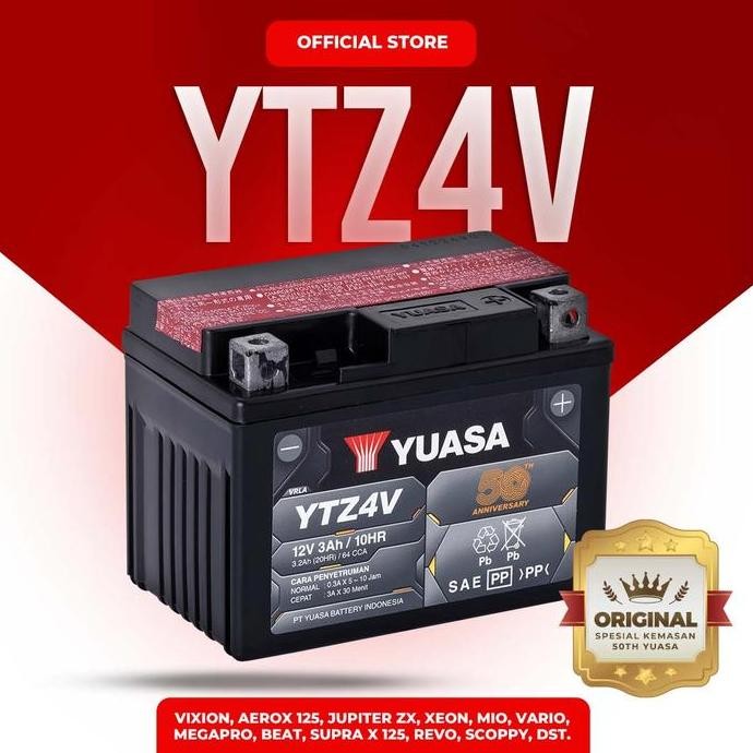 Yuasa Aki Motor YTZ4-V MF (PENGIRIMAN KURIR YUASA)