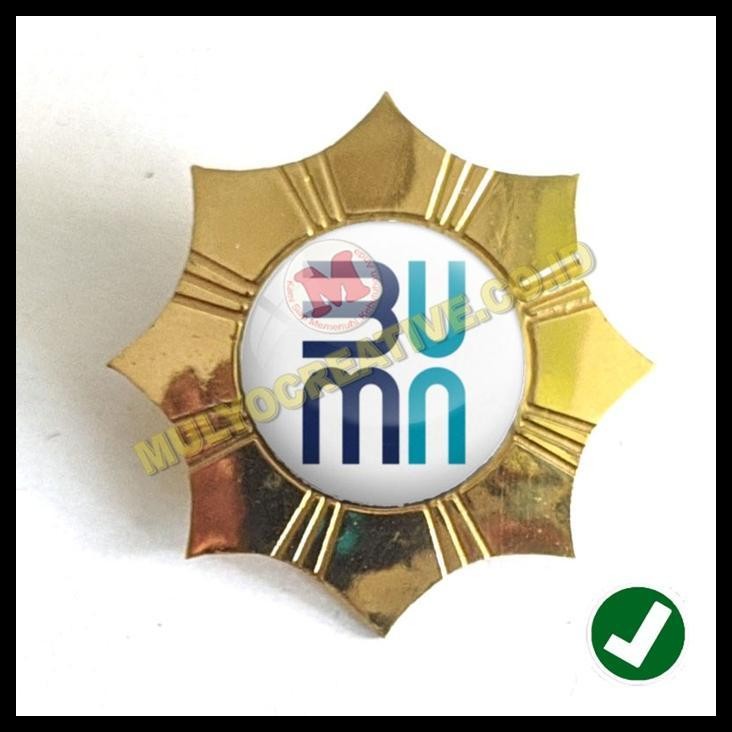 TERBARU PIN LOGO PIN KEMENTERIAN BUMN MODEL BINTANG BROS LOGO BAHAN LOGAM 