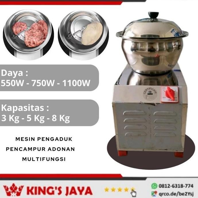 ```````] Mesin Pengaduk Adonan Kapasitas 3KG / 5KG / 8KG Pencampur Pembuat Adonan Mie Mixer Daging R