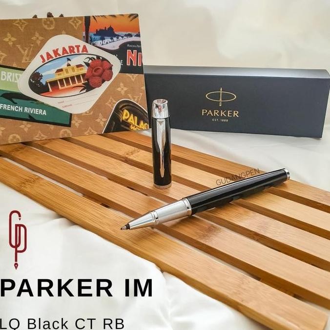 

Pulpen Parker IM LQ Black CT RB Roller Ball Kilap Klip Silver Original