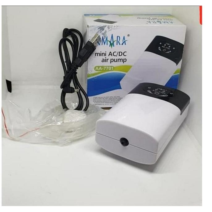AERATOR AMARA 7701 AIR PUMP AC/DC BATERAI USB AQUARIUM KOLAM IKAN TANPA LISTRIK