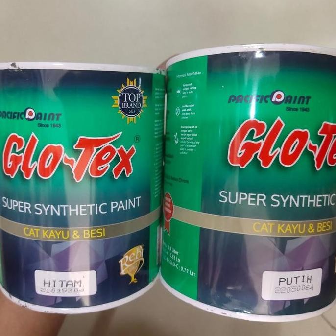 Cat Glotex Hitam dan Putih Cat Minyak Kayu dan Besi 1 kg HS