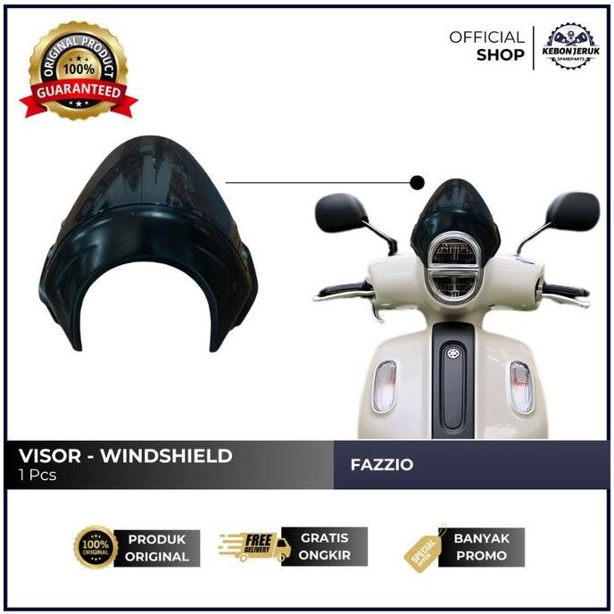Windshield Fazzio Black Visor Double Trouble Thailand Quality Style Termurah
