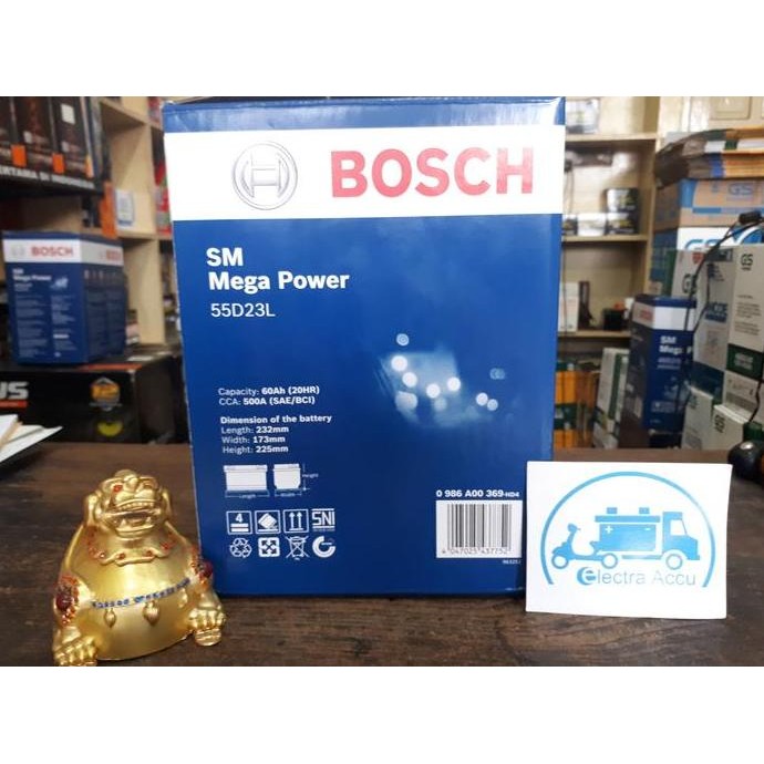 Aki mobil Toyota Kijang Innova Bensin 55D23L Bosch aki kering