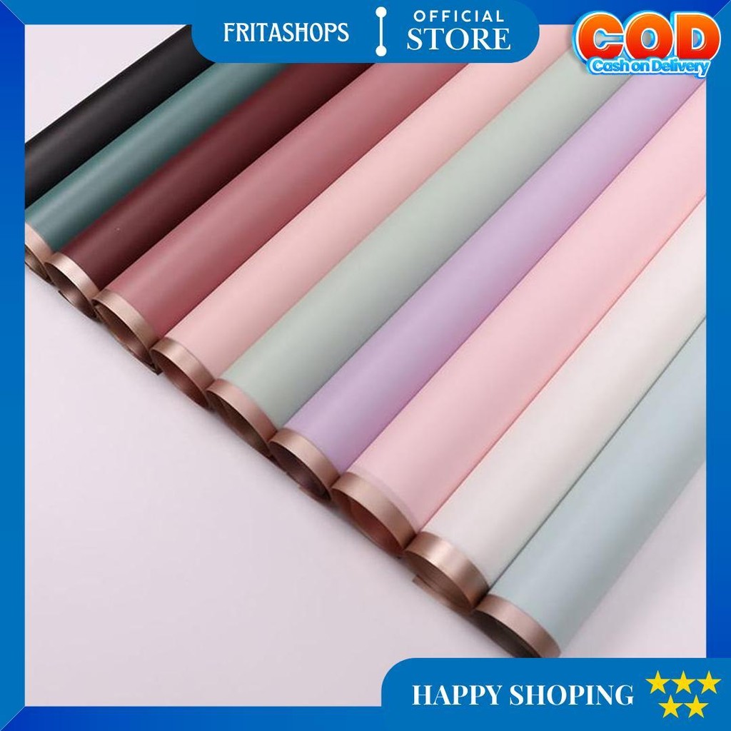 

Kertas Bunga List Gold Gdm (1 Pack = 20 Pcs) Flower Wrap/ Pembungkus Bunga Waterproof Promo Puncak