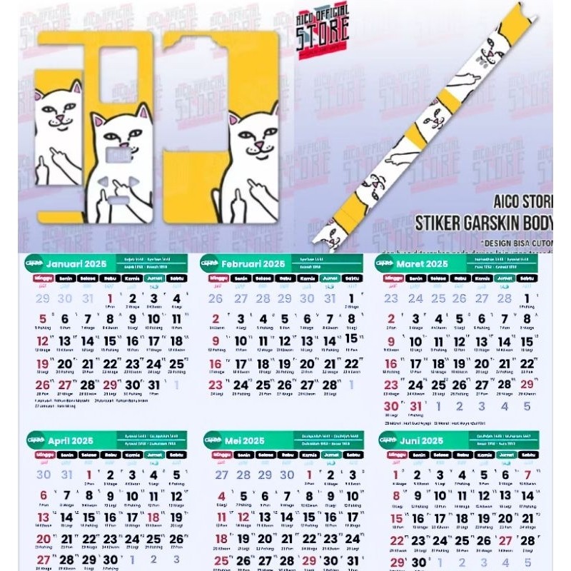

*Premium Quality* Kalender Baru Tahun 2025 B80 26 Garskin Custom Stiker Maxdecal Bkn Case COD