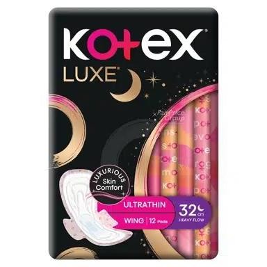 

Kotex Luxe Ultrathin Overnight Wing Pads - Heavy (32cm) 12 per pack