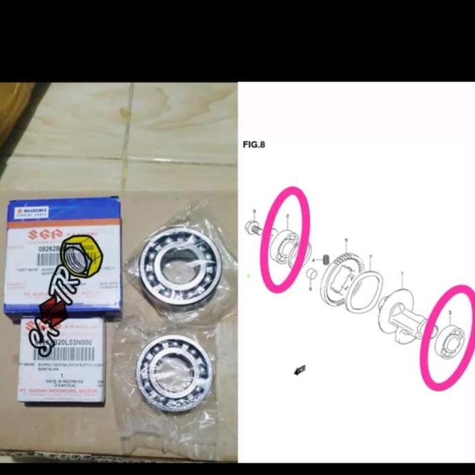 new bearing klaher balancer rasio 6204 6004 suzuki satria fu ori sgp