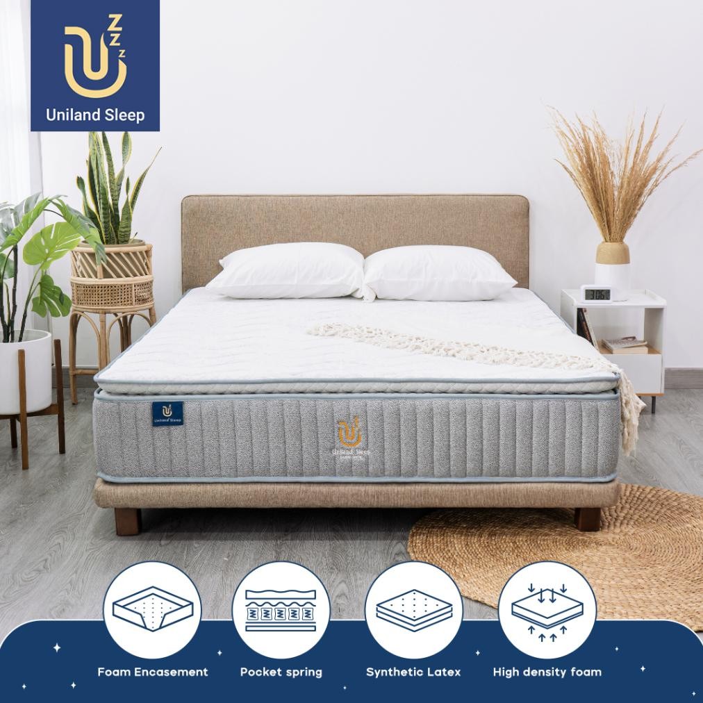 Uniland Sleep Kasur Pocket Spring Latex HR Single Pillowtop 30cm
