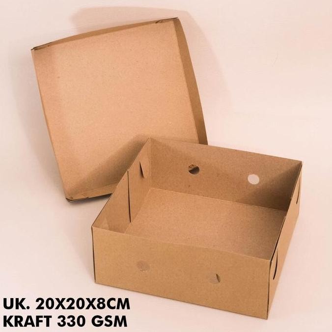 

DUS NASI KRAFT TERIMA KASIH 20X20X8 CM KOTAK BOX MAKANAN TPS COKELAT