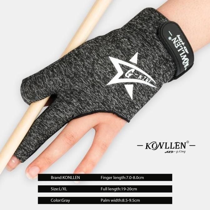 KONLLEN GLOVE SARUNG TANGAN BILLIARD SIZE L & XL ORIGINAL