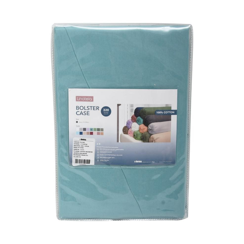 Informa Linotela 37X102 cm Set 2 Pcs Sarung Guling - Dusty Turquois Bolster Cover Aesthetic Pelindun