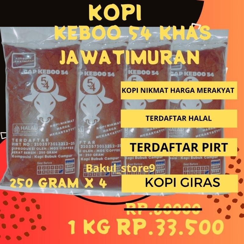 

FM Kopi Bubuk 54 Murni 1kg / Satu Kilo Coffee Tubruk Jawatimuran Rasa Dan Aroma Mantap