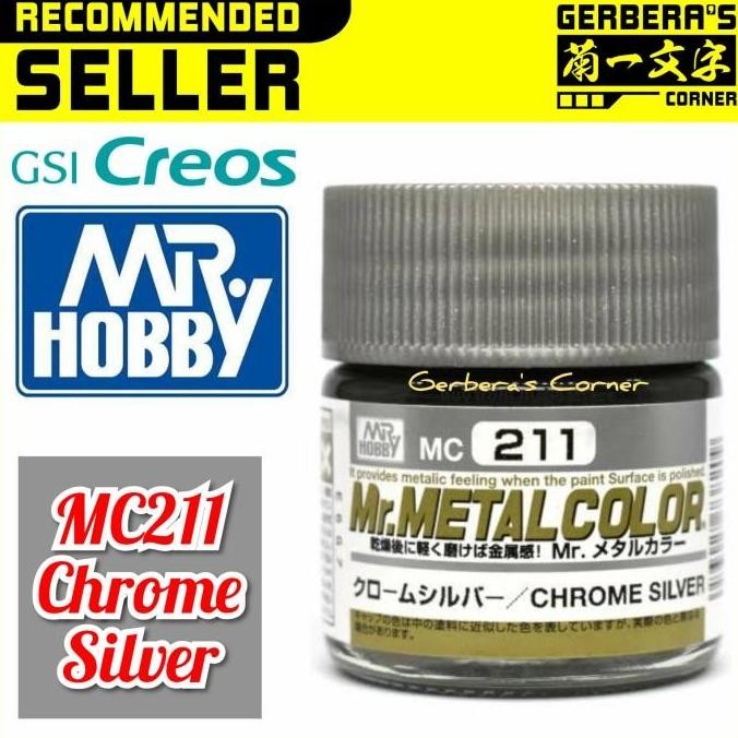 baru Mr Color MC211 MC211Y Chrome Silver Mr. Hobby Lacquer Paint Cat Gundam